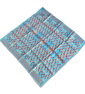 Armine Mint Yeşili Geometrik Desen Sura İpek Eşarp 9172 - 33