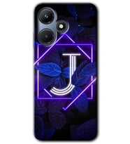 İnfinix Hot 30i Kılıf HD Desen Baskılı Kılıf - Dark Neon Yaprak J Harfi