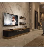 Decoraktiv Trendstyle 220RS Mdf Tv Ünitesi Tv Sehpası - Pera Siyah (Pera - Siyah)