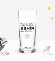 BK Gift Kişiye Özel Renkli Baskılı Biz Bu Şehrin Tasarımlı Rakı Bardağı-1 (Beyaz)