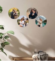 Kişiye Özel 4 Fotoğraflı Yuvarlak Mdf Tablo