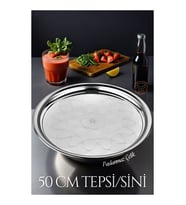 New and Single Krom Paslanmaz Çelik Sini & Tepsi 42cm