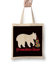 Grandma Bear Autism Awareness Autistic Puzzle Support Health Bez Çanta Uzun Saplı