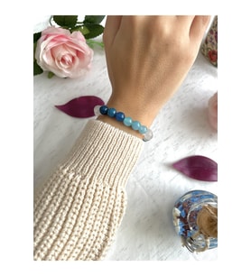 Okyanus Ferahlığı  A+ KALİTE  Mavi Akik, Akuamarin, Ay Taşı Doğal Taş Bileklik > Handcrafted