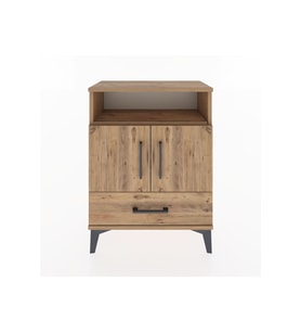 Arges Komodin 3 Raflı Tek Çekmeceli 2 Kapaklı 60x30x80 Çam-Çam