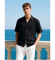 LCW Vision Siyah Regular Fit Armürlü Erkek Gömlek