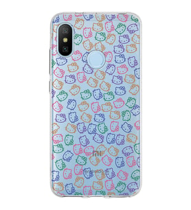Xiaomi Mi A2 Lite Uyumlu Kapak Hello Kitty Tasarımlı Şeffaf Silikon Kılıf