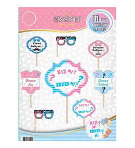 KONUŞMA BALONU CİNSİYET BELİRLEME 10 LU SET PK:10-