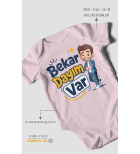 Bekar Dayım Var! Kısa Kollu Bebek Body %100 Pamuk