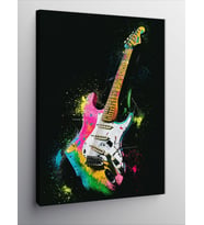 Kanvas Tablo Renkli Elektro Gitar