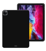 Apple iPad Pro 12,9 inç 4. Nesil Uyumlu A2069 , A2232 , A2233 Rubber Yıkanabilir Silikon Kılıf (Siyah)