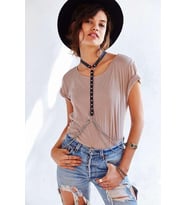 Mulvxbrf Brf02 Zımba Ve Zincir Detaylı Boyundan Askılı Deri Harness - Brf840 (Mulvix)