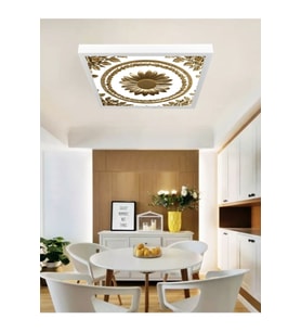 Papatya baskılı , Gold baskı led ev avize, 60x60 led armatür, 60watt, lüks led panel armatür, 6400k,