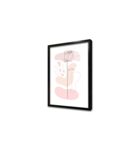Line Art Çiçek V Çerçeveli Cam Tablo