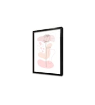 Line Art Çiçek V Çerçeveli Cam Tablo