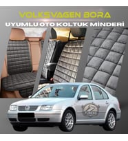 Volksvogen Bora Antrasit Renk Tay Tüyü Cepli & Terletmez Sırtlı Oto Koltuk Minder Seti - Koltuk Koruma Kılıfı (ÖN & ARKA TAM SET)