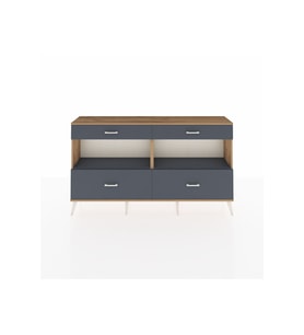 Arges Konsol 2 Raflı 4 Çekmeceli  176x30x99 Çam-Antrasit
