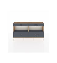 Arges Konsol 2 Raflı 4 Çekmeceli  176x30x99 Çam-Antrasit