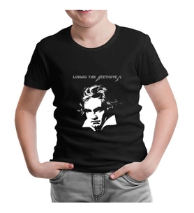 Ludwig van Beethoven Siyah Çocuk Tshirt