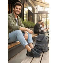 Enoch Erkek Spor Ayakkabı Yan Destek Panelli Sneaker Fileli Yürüyüş ve Outdoor Modeli
