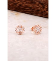 Kar Tanesi Rose Gümüş Küpe 4788