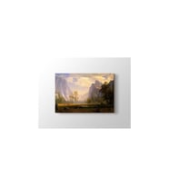 Albert Bierstadt - Looking Up The Yosemite Valley Tablo 35 X 35 Cm