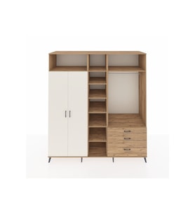 Kronos Dolap 9 Raflı 3 Çekmeceli 2 Askılı 220x59x243 Çam-Aytaşı/Çam