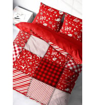 Yılbaşı Merry Christmas Çift Kişilik 3d Nevresim Takımı Pamuk Saten Ekose