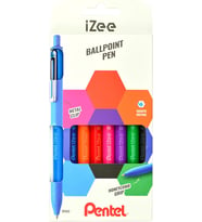 Pentel 1.0 Mm Yağ Bazlı Mekanizmalı Roller Kalem - Izee - 8'Li Blister (A-B-C-D-F-P-S-V) (Çok Renkli)