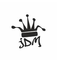 JDM Kral Tacı Araba Sticker siyah 16x16 CM (Siyah)