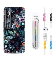 Tecno Spark 6 6 Go 8C 8 Pro 7 7 Pro Kılıf Kablo Koruma Spiral Silikon Great Flowers 1304