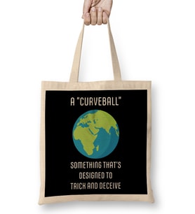 A Curveball Flat Earth Bez Çanta Uzun Saplı
