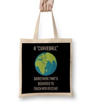 A Curveball Flat Earth Bez Çanta Uzun Saplı