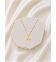Kişiye Özel 925 Ayar Gümüş Minimalist Gökkuşağı Model Kolye (Gold)