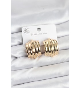 Vintage Model 316L Çelik Gold Renk Kadın Küpe - TJ-BKP11579