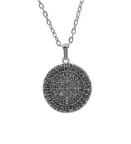 Vegvisir Viking Pusulası  Zincir Kolye - Gümüş Kaplama - Erkek Kadın Kolye - Kod:1050