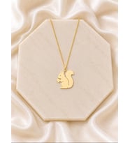 Kişiye Özel Sincap Figürlü Kolye 925K Gümüş (Gold)