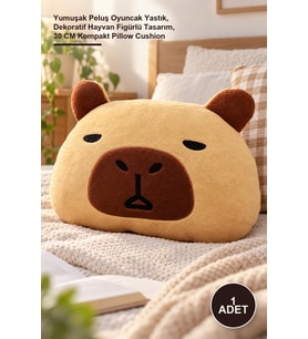 1 Adet Peluş Capybara Yastık 30 CM Kompakt