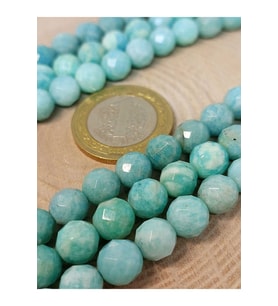 Bileklik Boy Amazonit Taşı Faset Kesim Yarım Dizi 8mm (18CM UZUNLUĞUNDADIR)