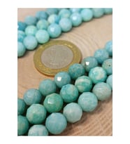 Bileklik Boy Amazonit Taşı Faset Kesim Yarım Dizi 8mm (18CM UZUNLUĞUNDADIR)