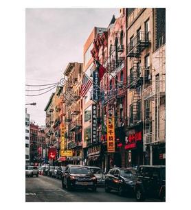 Gün Batımında Chinatown Tablo Ahşap Poster Dekoratif