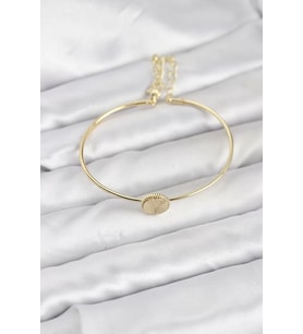 Gold Renk Pirinç Model Kadın Bileklik - TJ-BB8234