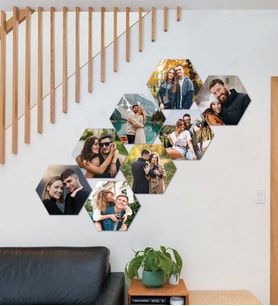 Kişiye Özel 8 Fotoğraflı Altıgen Mdf Tablo