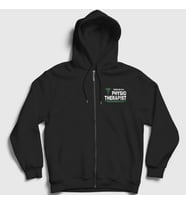Presmono Unisex Siyah Trust Hediye Physiotherapist Fizyoterapist Fermuarlı Kapüşonlu Sweatshirt 545627tt
