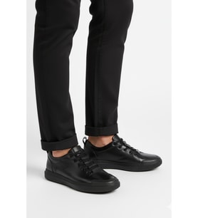 DeepSEA Erkek Siyah Hakiki Deri Ortopedik Taban Rahat Günlük Spor Ayakkabı Sneaker 2509965