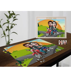 BK Gift Kişiye Özel Sevgililer Karikatürlü 1000 Parça Profesyonel Puzzle-30