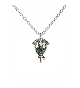 Guns N' Roses Dagger Hançer Figürlü Metal Kolye – 60 cm Zincirli Rock Tarzı Takı (Gümüş)