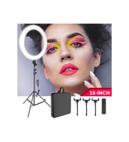 Mega Boy Ring Light 45 cm halka +2.10 cm trıpod Youtuber Makyaj Güzellik 5500k 48w Kuaför Kit Çantalı Ve Kumandalı 18 Inç Işık