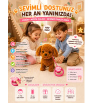 Sevimli Hareketli Sesli Kedi Köpek Oyuncak – Yürüyen, Müzikli, Ses Taklitli, Kuyruk Sallayan Peluş Oyuncak