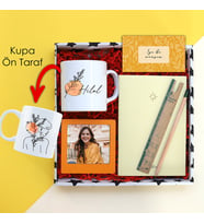 Sevgililer Gününe Özel, Kişiye Özel İsim Baskılı Kupa Bardak,  Kişiye Özel Fotoğraf & Çerçeve, Defter, Kalem, Hediye Seti